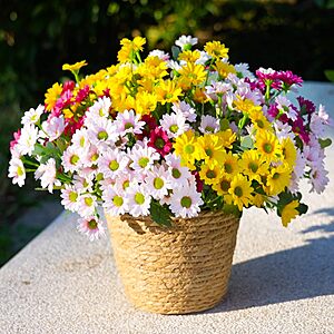 Artificial Mums Flowers for Outdoors, Fake Plants for Outside Decor $9.99