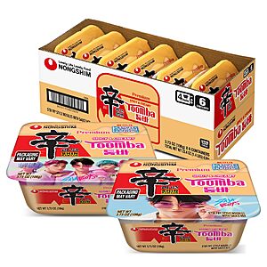 [S&S] Nongshim Shin Ramyun Toomba Noodles Square Bowl, Creamy Korean Mac and Cheese Style Noodles,  3.73 oz (Pack of 6) $5.9