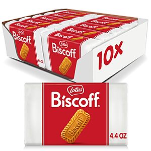 10-Pk 4.4-Oz Lotus Biscoff Caramelized Biscuit Cookies $8.90 w/ S&S & More