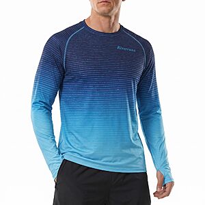 Riverruns  Men's UPF 50+ Ice-Cool Quick-Dry Fishing Shirt with Thumbholes $6.49
