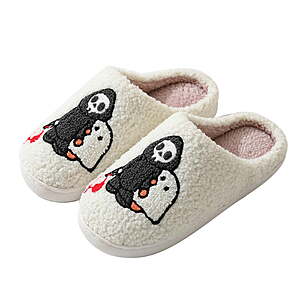 BERANMEY Halloween Slippers for Women Perfect Soft Plush Comfy Warm Slip-On Cute Womens Slippers Indoor Fluffy House Slippers for Women and Men Non-slip Fuzzy Flat Slides $9.99
