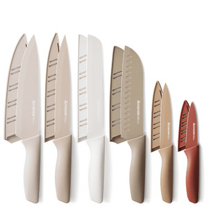 Astercook 6 Pieces Kitchen Knife Set, Knives Set with Anti-Rust Coating, Stainless Steel Chef Knife Sets with 6 Blade Guards Dishwasher Safe $11.99