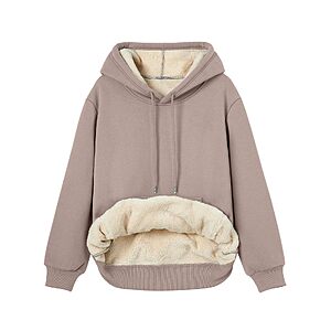 Trendy Queen Womens Fleece Sherpa Lined Hoodie Winter Pullover Sweatshirts $19.79