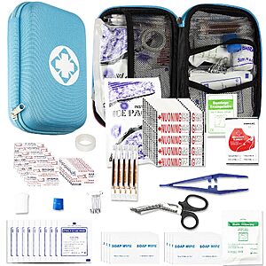 First Aid Kit 277PCS Car Home Camping Essentials Blue Emergency Kit YIDERBO