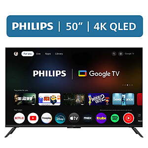 Philips 50" Class QLED 4K UHD (2160p) Google Smart TV (50PQL7456/F7) $228