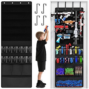 Mefirt Over the Door Storage for Nerf Guns, Toy Blasters Storage Organizer $14.99