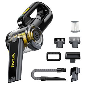 Fanttik Fold V10 APEX Pivot Cordless Car Vacuum, 17000Pa Handheld Vacuum Suction Power, Smart LED Display, Portable for Car Home Pet (Deluxe with Flexible Hose&Pet Brush) $77.39