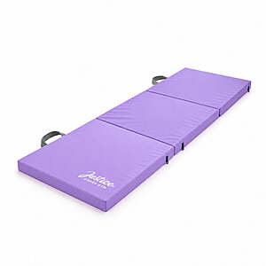 Justice 6ft Three-Fold Gymnastics Mat with Carry Handles, Lavender, 1.5-inch Thickness $21.84