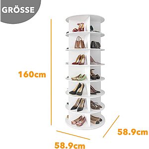 SpaceAid 7 Tier Rotating Shoe Rack Tower, Spinning Shoe Display Lazy Susan $109.97