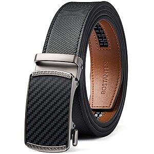BOSTANTEN Ratchet Mens Belt Leather Trim to Fit 1 3/8“