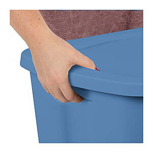 Sterilite 18 Gal Large Plastic Storage Bin with Snap-On Lid, Light Blue, 8 Pack $37.96