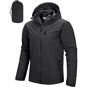 33,000ft Men's Packable Rain Jacket Waterproof Raincoat with Hood $39.99