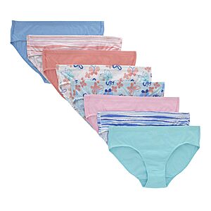Hanes Girls Organic Underwear, Brief & Hipster, Toddler & Girl Sizes, Pure Comfort 100% Cotton Panties, 8-Pack $11.04