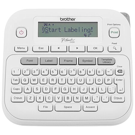 Brother P-Touch PTD220 Home/Office Everyday Label Maker | Prints TZe Label Tapes up to ~1/2 inch White $29.99