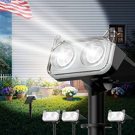 WdtPro Solar Spot Lights Outdoor for Tree, Sign, Mailbox, Solar Lights Outdoor Waterproof, Bright Landscape Spotlights 4 Pack $14.99