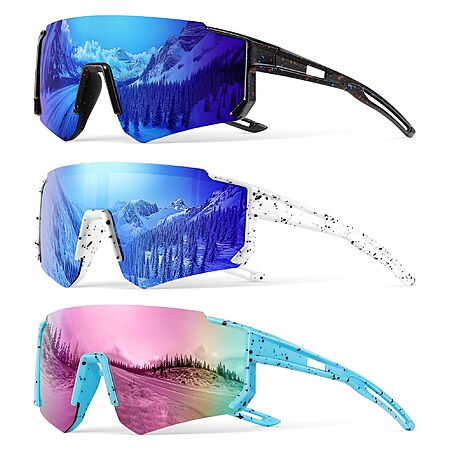 Bziia 3PACK Kids Sunglasses Youth Baseball Sunglasses for Boys Girls Age 4-12,Softball Sports Cycling Goggles UV Protection $9.99