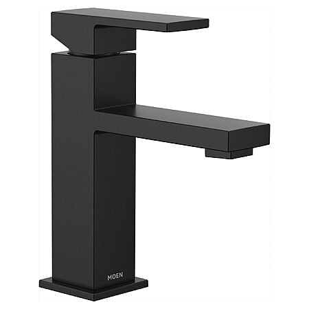 Moen Revyl Matte Black One-Handle Single Hole Modern Bathroom Sink Faucet with Optional Deckplate and Spring Loaded Drain Assembly, 84771BL $71.08 @Amazon