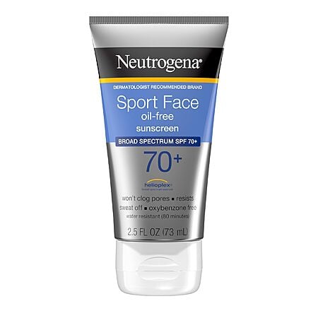 Neutrogena Sport Face Sunscreen SPF 70+, Oil-Free, 2.5 fl oz Nourish & Restore Skin Balance, Oxybenzone Free Sunscreen For Face $5.99