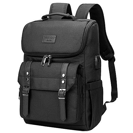 YALUNDISI Vintage Backpack Travel Laptop Backpack with usb Charging Port for Women & Men College Backpack Fits 15.6 Inch Laptop Black $19.99