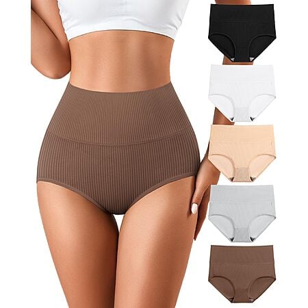 5- Pack J-pone Tummy Control Underwear for Women High Waisted Cotton Underwear Multipack XL XXL $9.98