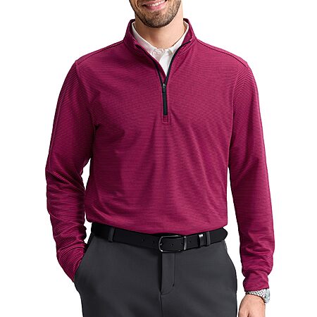 Soothfeel Quarter Zip Pullover Men Golf Mock Neck Sweatshirts Long Sleeve $19.79