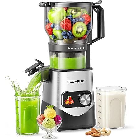 TechRise 3-in-1 Cold Press Juicer, 6" Wide Feed Chute Juicer Machines $59.99