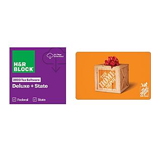 H&R Block 2023 Deluxe + State Tax (PC/Mac Digital) + $  20 eGift Card (Select Stores) $  34.99