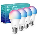 4-Pack 800-Lumen Kasa Full-Color Smart Light Bulbs $21