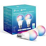 Kasa Smart Light Bulbs, Full Color Changing Dimmable Smart WiFi Bulbs 2-Pack (KL125P2) $13.99