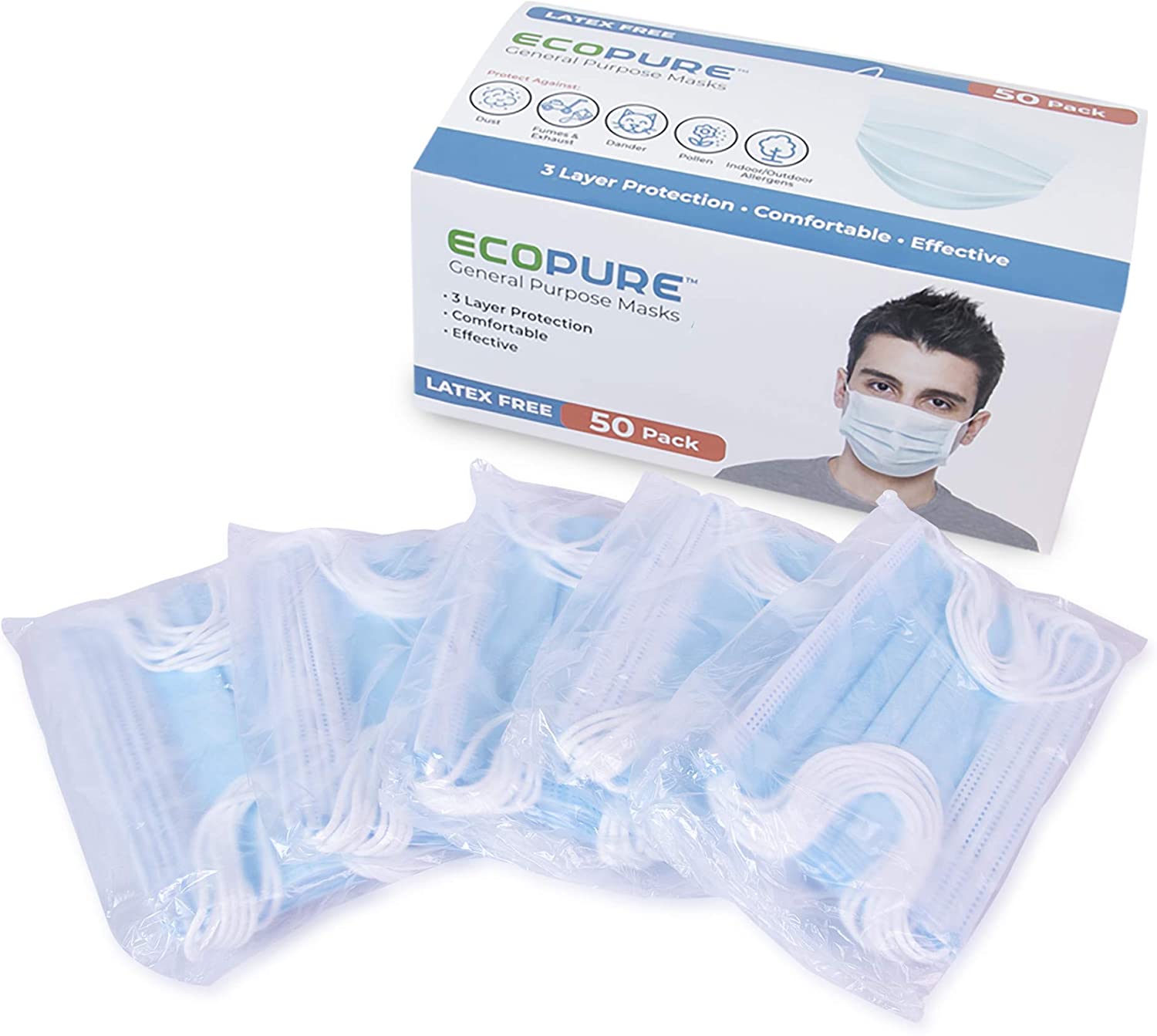 2x 50-Ct ECO Pure Disposable Face Masks - $11.99 + FS