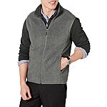Amazon Essentials Men's Full-Zip Polar Fleece Vest (Available in Big &amp; Tall), Charcoal Heather, Medium $14.9