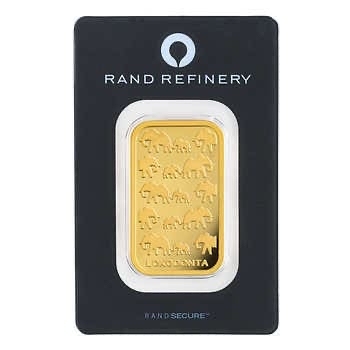 1 oz Gold Bar Rand Refinery (New in Assay) - $1930