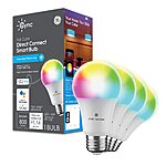 GE CYNC Smart LED Light Bulbs, Color Changing, Bluetooth and Wi-Fi Enabled, Alexa and Google Assistant Compatible, A19 Light Bulbs (4 Pack), 9.5 W $32.28 at Amazon