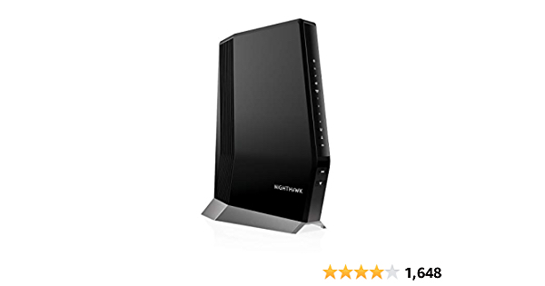 NETGEAR Nighthawk Cable Modem WiFi 6 Router Combo (CAX80) - Compatible with Cable Providers Including Xfinity by Comcast, Spectrum, Cox | Cable Plans Up to 2 Gigabits | AX6000 WiFi