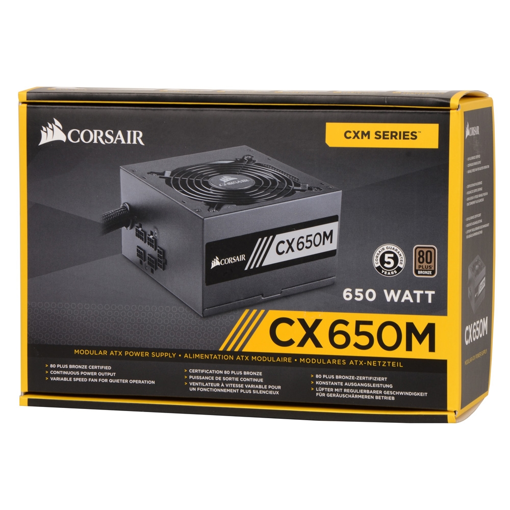 Corsair CX650M 650 Watt 80 Plus Bronze ATX Modular Power Supply, 20.00$ MIR, $49.99