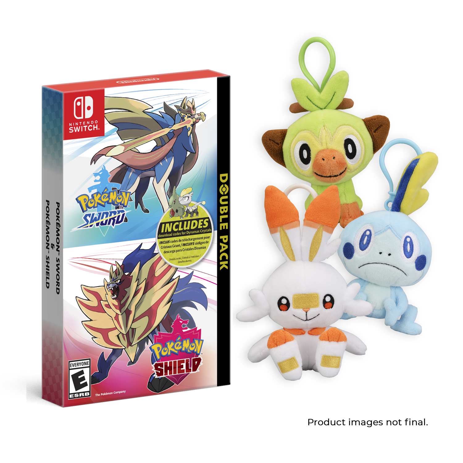 Pokemon Sword Shield Double Pack 3x Plush Bonus Pre