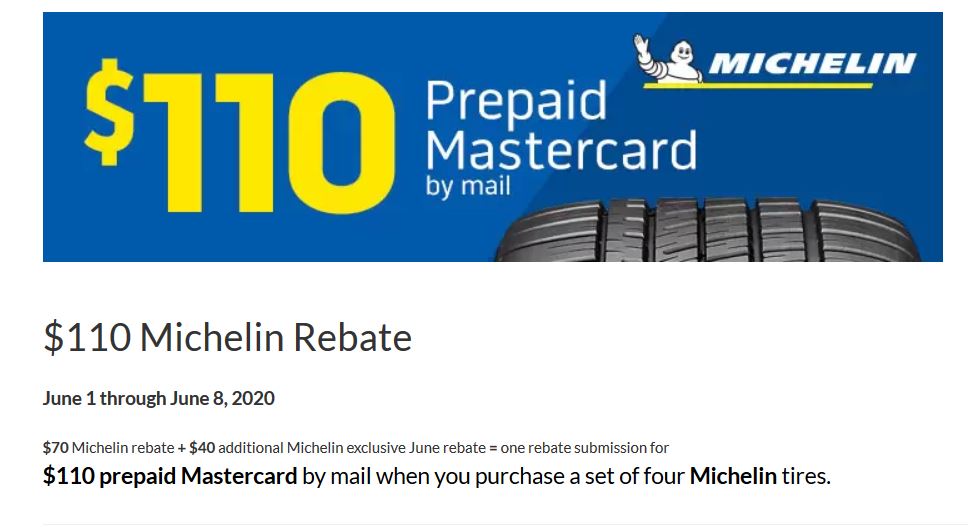 $110 Michelin Rebate (4 tires)-Discount Tire
