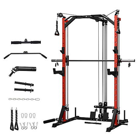 Mikolo Compact 7-IN-1 Smith Machine With Cable Crossover System, 1000LBS $329.98