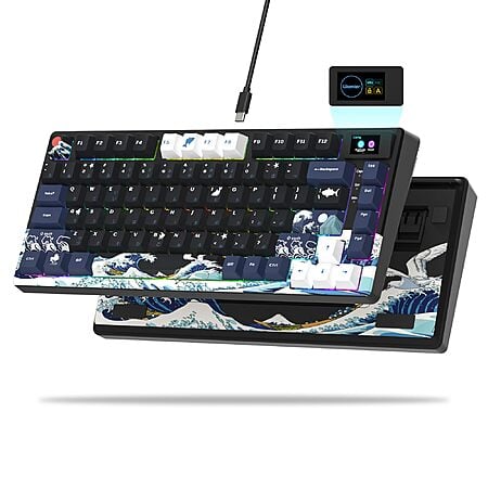 Womier SK80 75% Keyboard with Color Multimedia Display $49.99