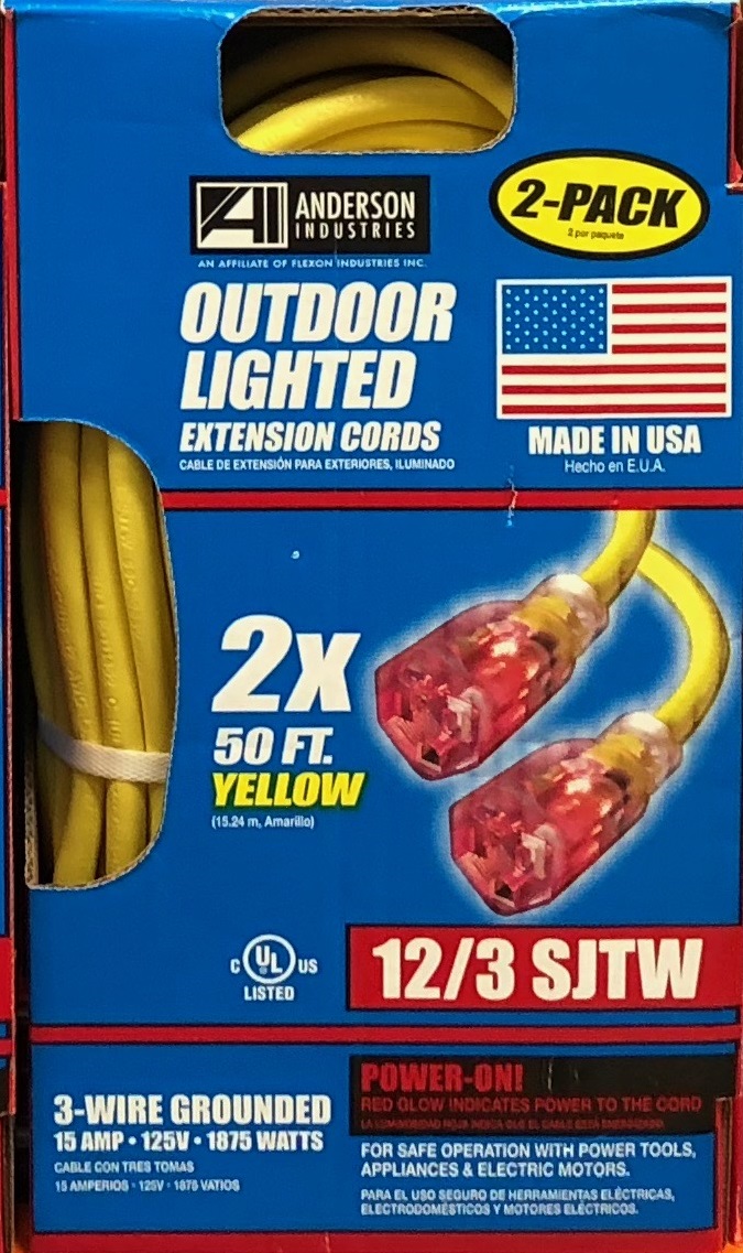 Anderson Industries 50ft Outdoor Extension Cord 2 Pack