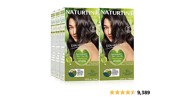 Naturtint Permanent Hair Color 3N Dark Chestnut Brown (Pack of 6), Ammonia Free, Vegan, Cruelty Free, up to 100% Gray Coverage, Long Lasting Results - $49.99