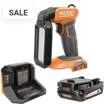 RIDGID 18V Cordless LED Stick Light Kit with 2.0 Ah Battery and Charger $59