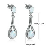 Opal Sterling Silver Drop Earring