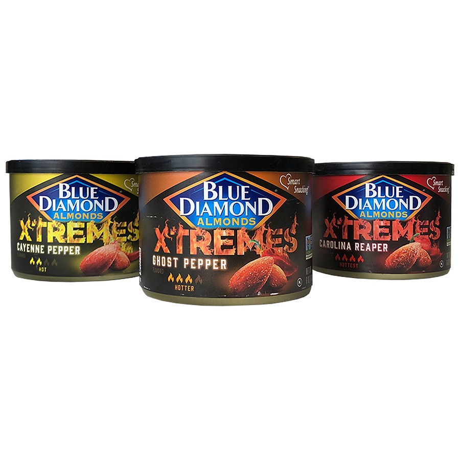 6.0-Oz Blue Diamond Xtreme Almonds (Ghost Pepper, Carolina Reaper or Cayenne) 2 for $2.78 ($1.39 each) + free pickup at Walgreens