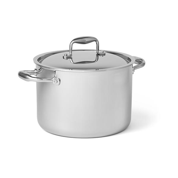 Brandless 8-Quart 5-Ply Clad Stainless Steel Stock Pot with Lid $25, 2-Quart 5-Ply Sauce Pan with Lid $15, 4-Quart 5-Ply Saute Pan with Lid $25, More + FS on $40