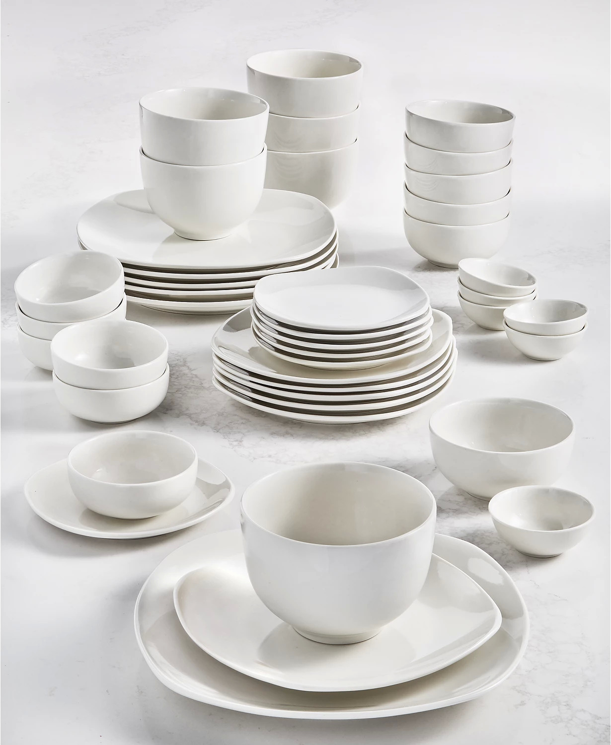 42-Piece Tabletops Unlimited Whiteware Dinnerware Set (Service for 6) $40 + Free S&H