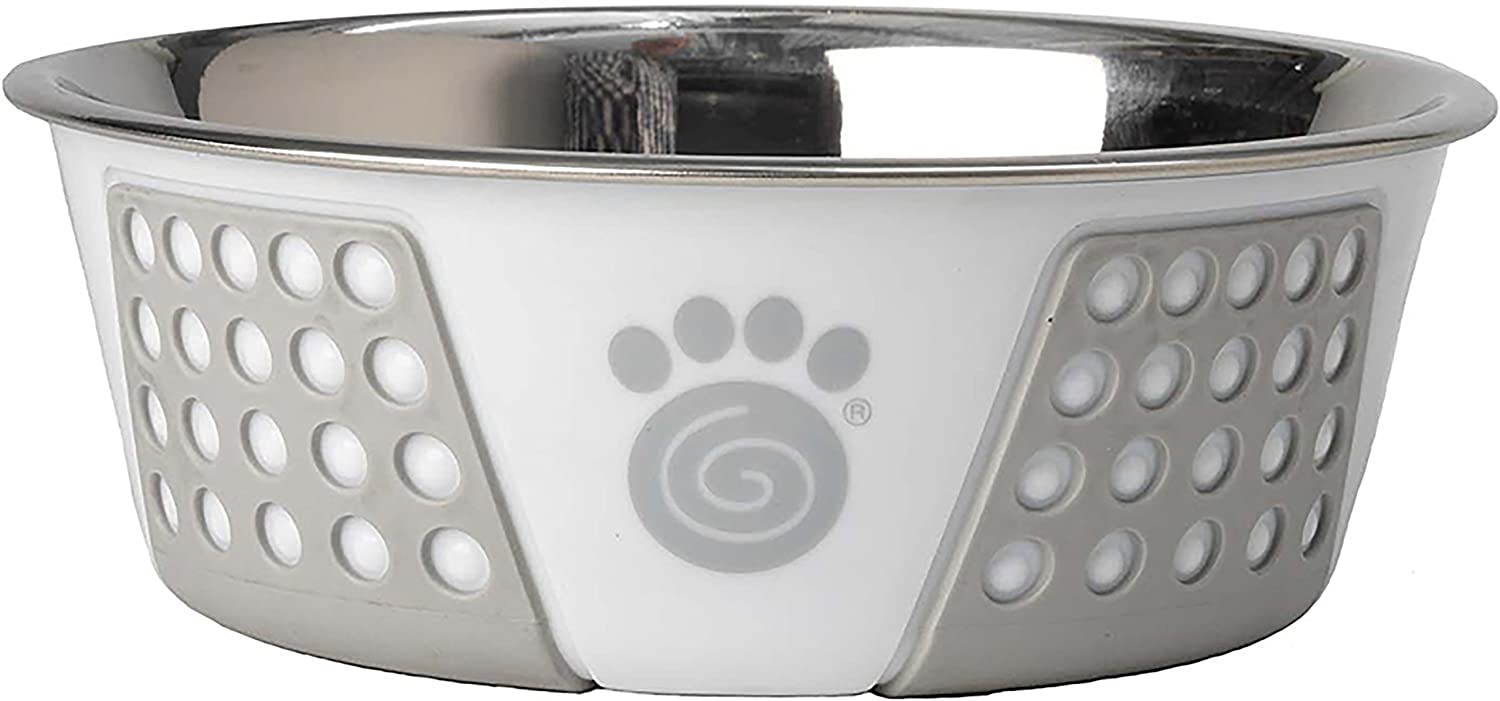 6.75" PetRageous Fiji Stainless-Steel Non-Slip Dishwasher Safe Dog Bowl:  grey $4.36  + free shipping w/ Prime or on orders over $25