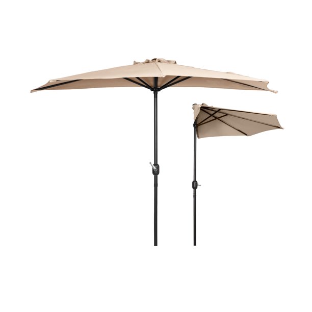 Westin Outdoor 9' Crank Patio *Half* Market Umbrella (for small spaces, various colors) $33.15 + Free Shipping w/ Walmart+ or on orders over $35