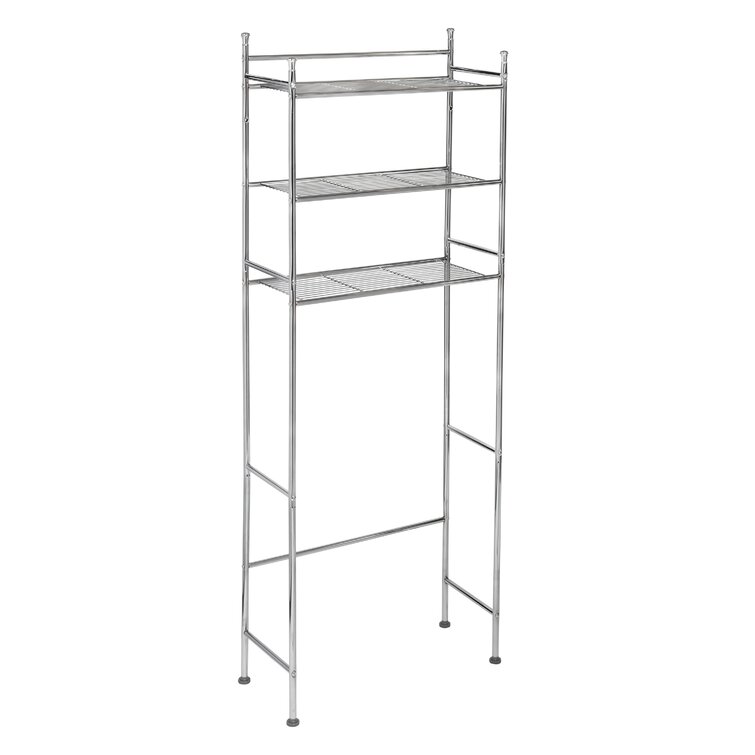 HoneyCanDo 3Tier Chrome Metal OverToilet Bathroom Shelf Space Saver