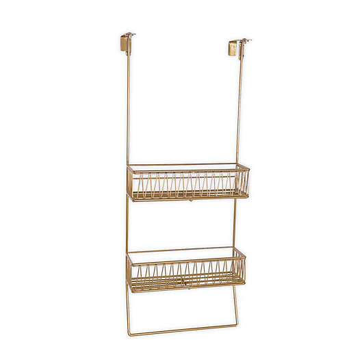 Wild Sage Gemma OverTheDoor Wire Bath Caddy in Gold 5.24 + free